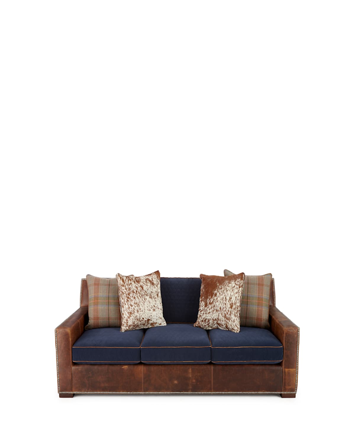 Massoud Darlene Leather Sofa 101" In Tan