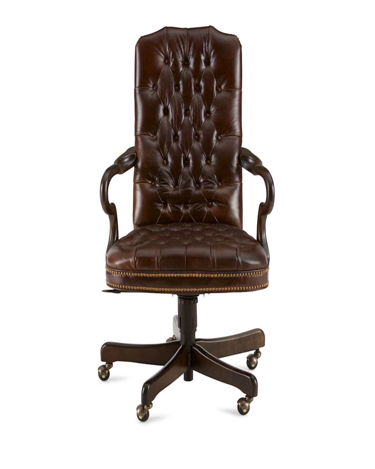 Massoud Blevens Tufted-leather Office Chair In Brown