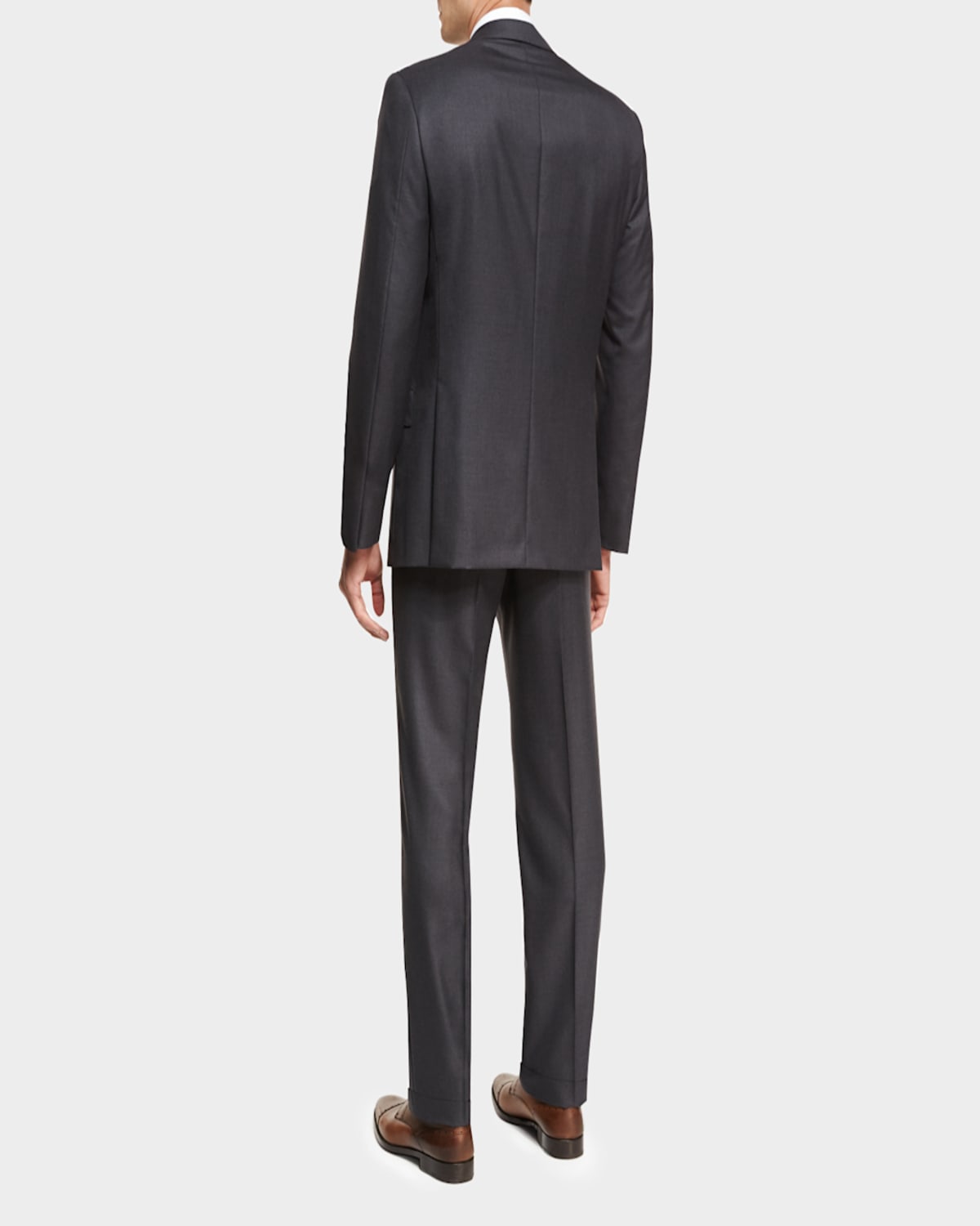 Brioni Essential Virgin Wool Two-piece Suit, Gray In Grey