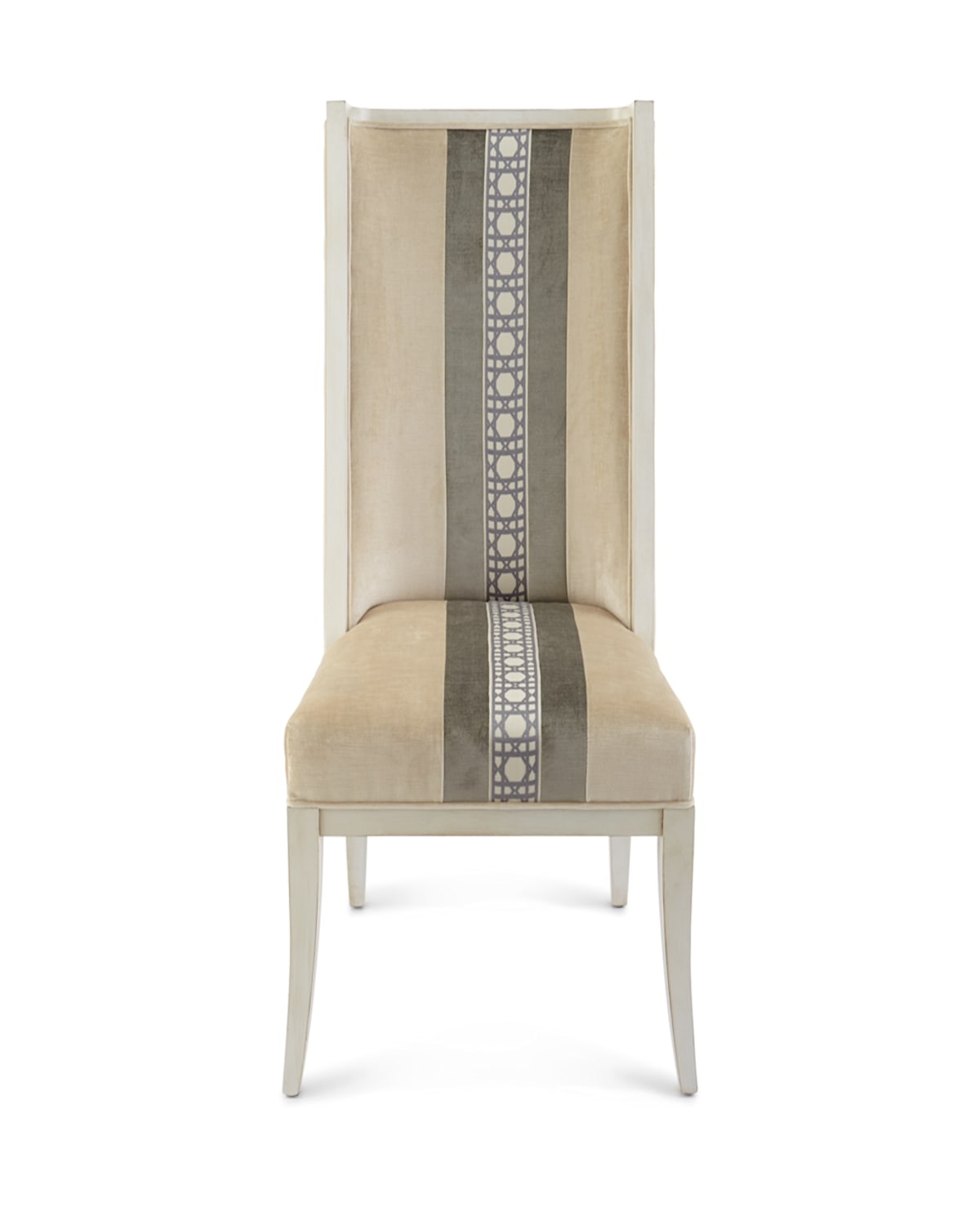 Massoud Thatcher Dining Chair In Oyster/ Charcoal