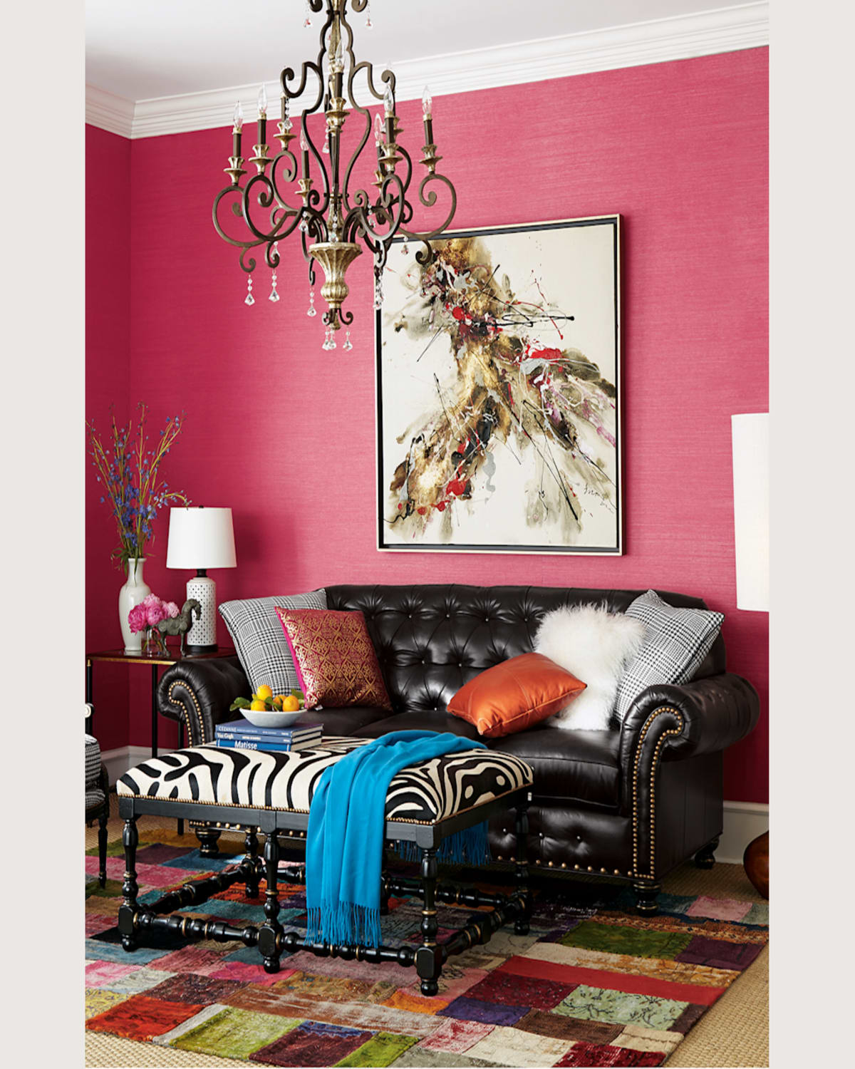 Massoud Zebra-print Hairhide Bench In Zebra