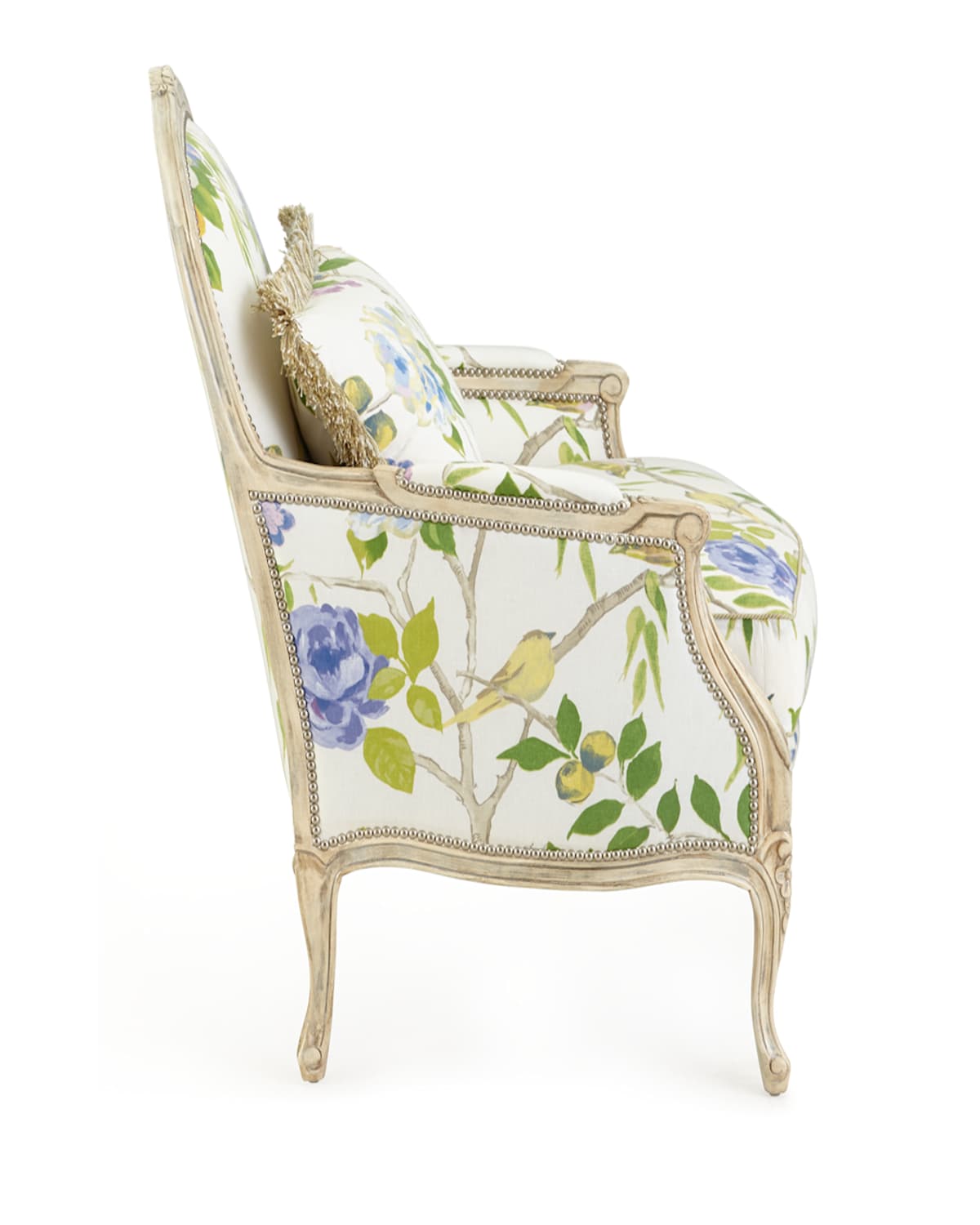 Massoud Tammy Bergere Chair In Green Floral
