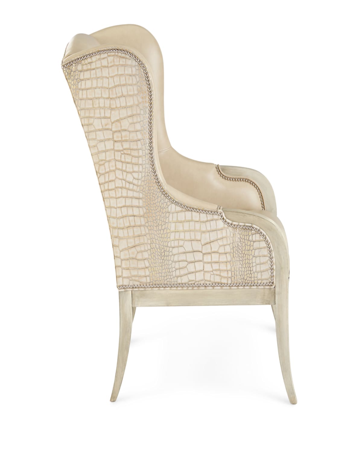 Massoud Granger Leather Chair In Cream