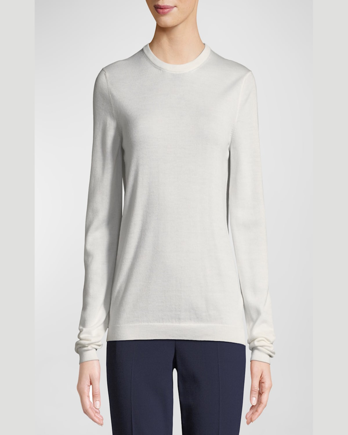 Polo Ralph Lauren Crewneck Long-sleeve Cashmere Sweater In Lux Cream