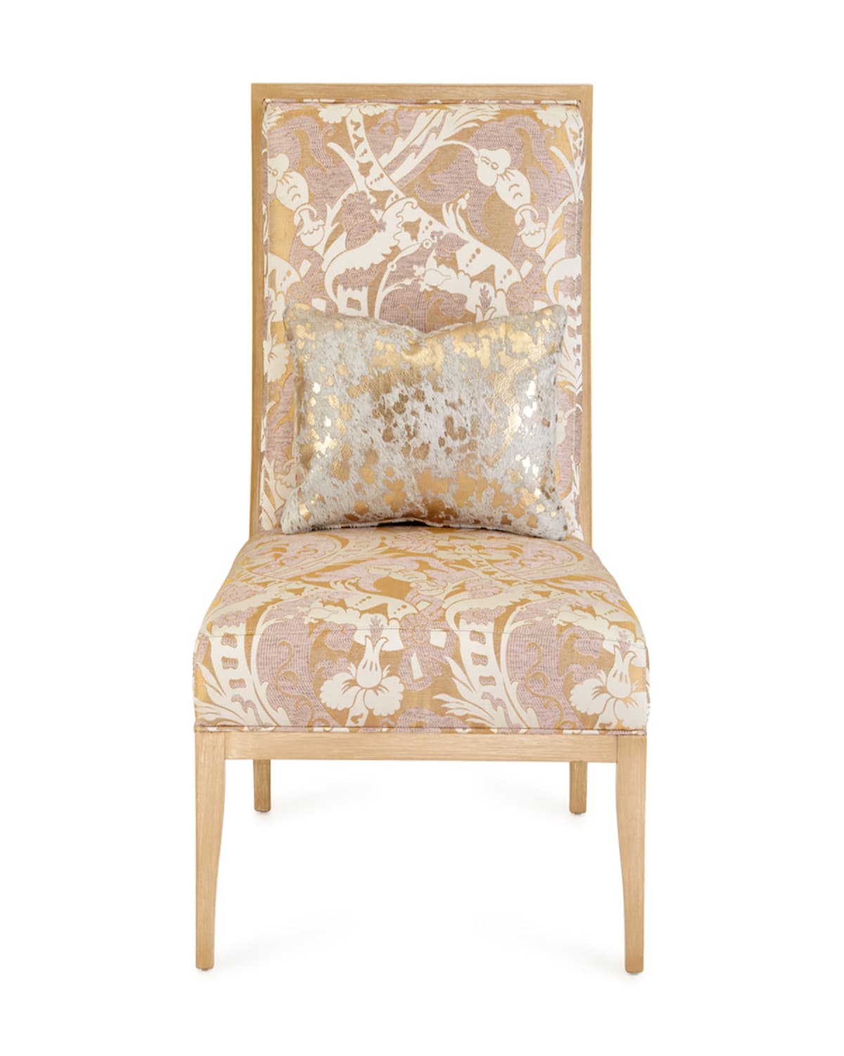 Massoud Amber Accent Chair In Gold / Ivory