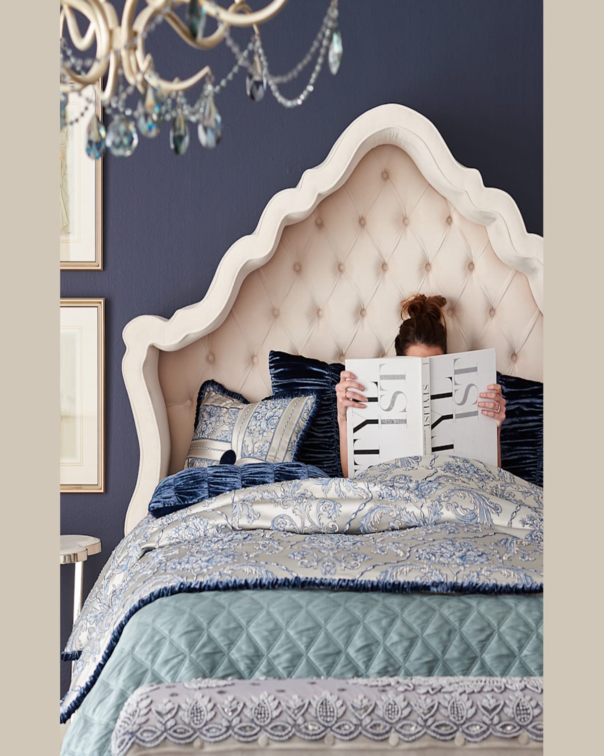 Haute House Pantages Hooded California King Bed In Ivory