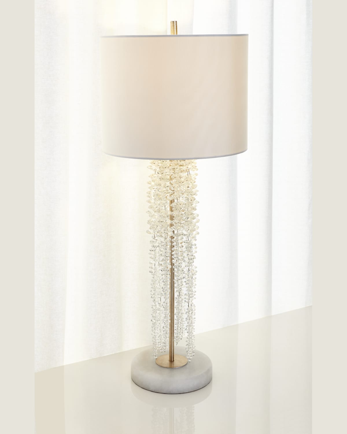 John-richard Collection Cascading Crystal Waterfall Table Lamp In Clear