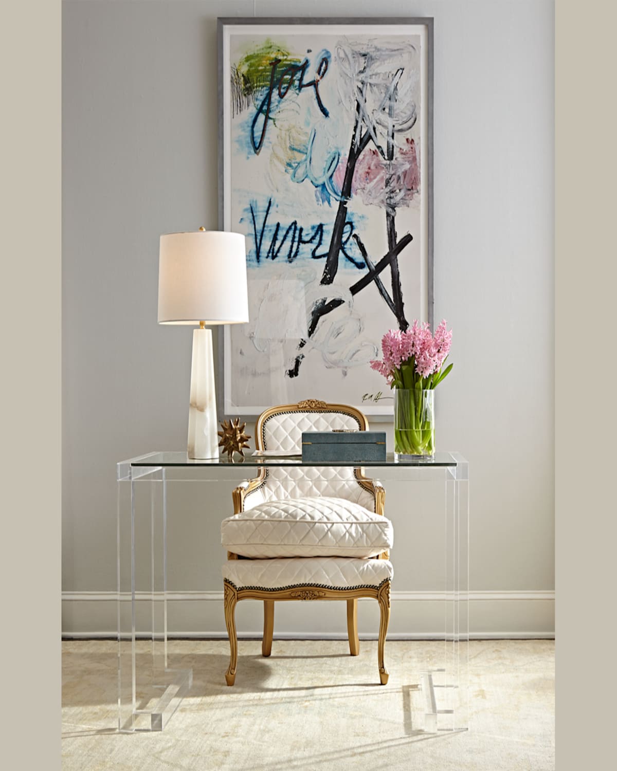 Interlude Home Ava Acrylic Writing Desk In Clear