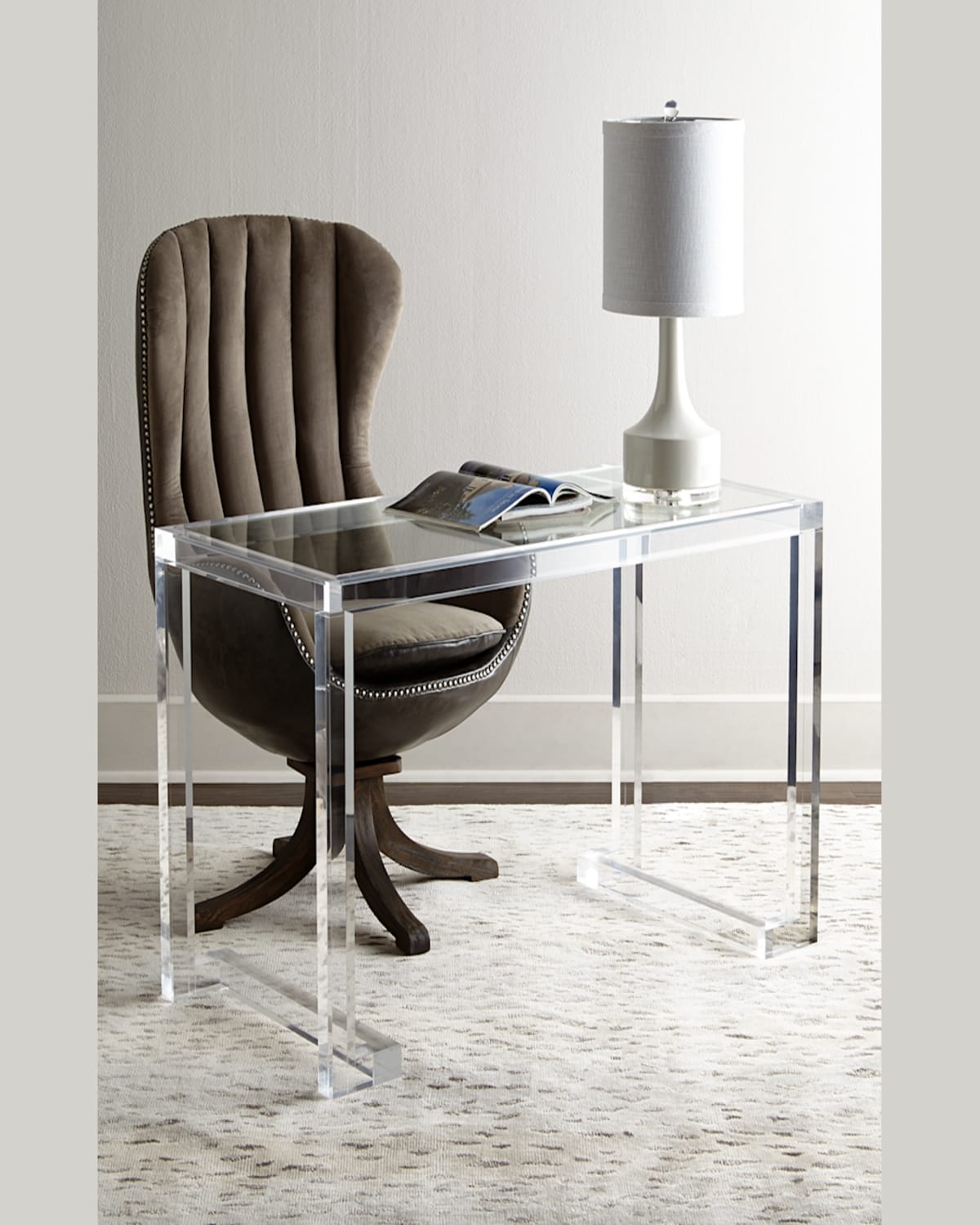 Interlude Home Ava Acrylic Writing Desk In Clear