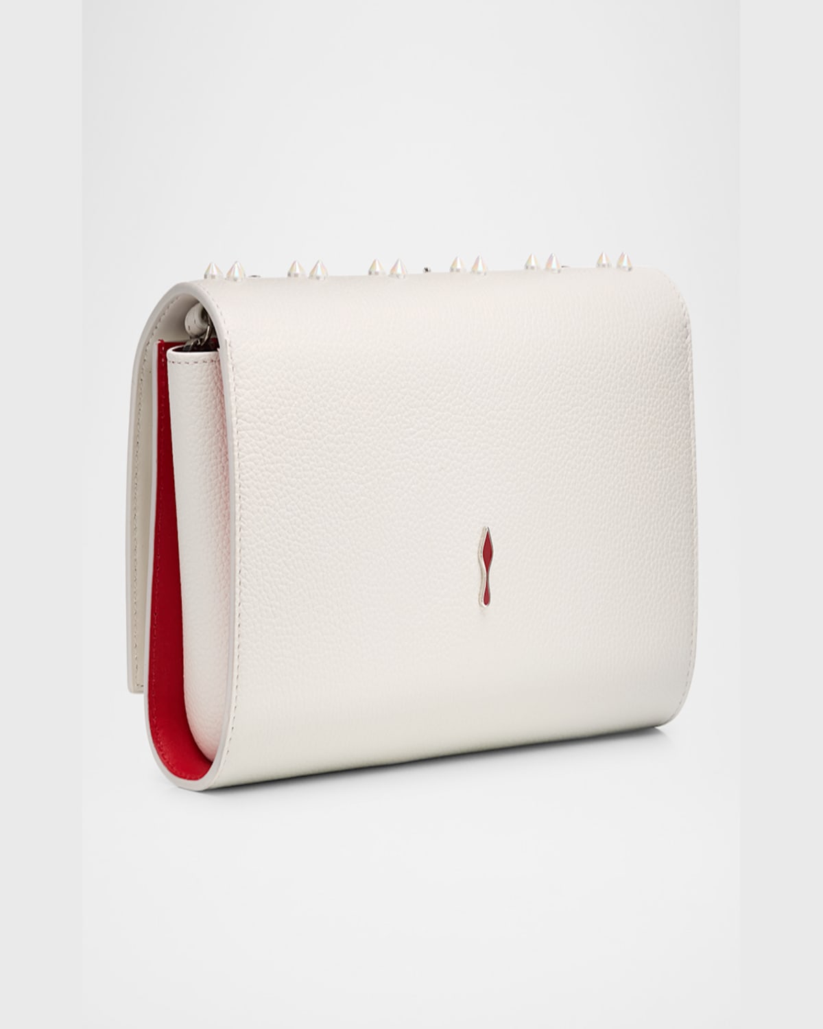 Christian Louboutin Paloma Clutch In Loubinthesky Leather In Bianco