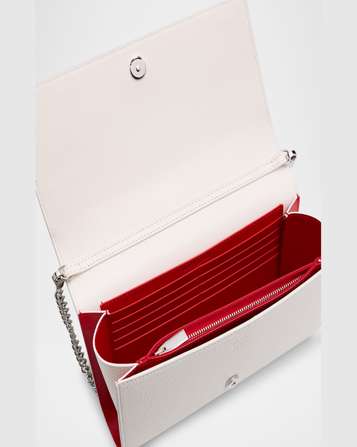 Christian Louboutin Paloma Clutch In Loubinthesky Leather In Bianco