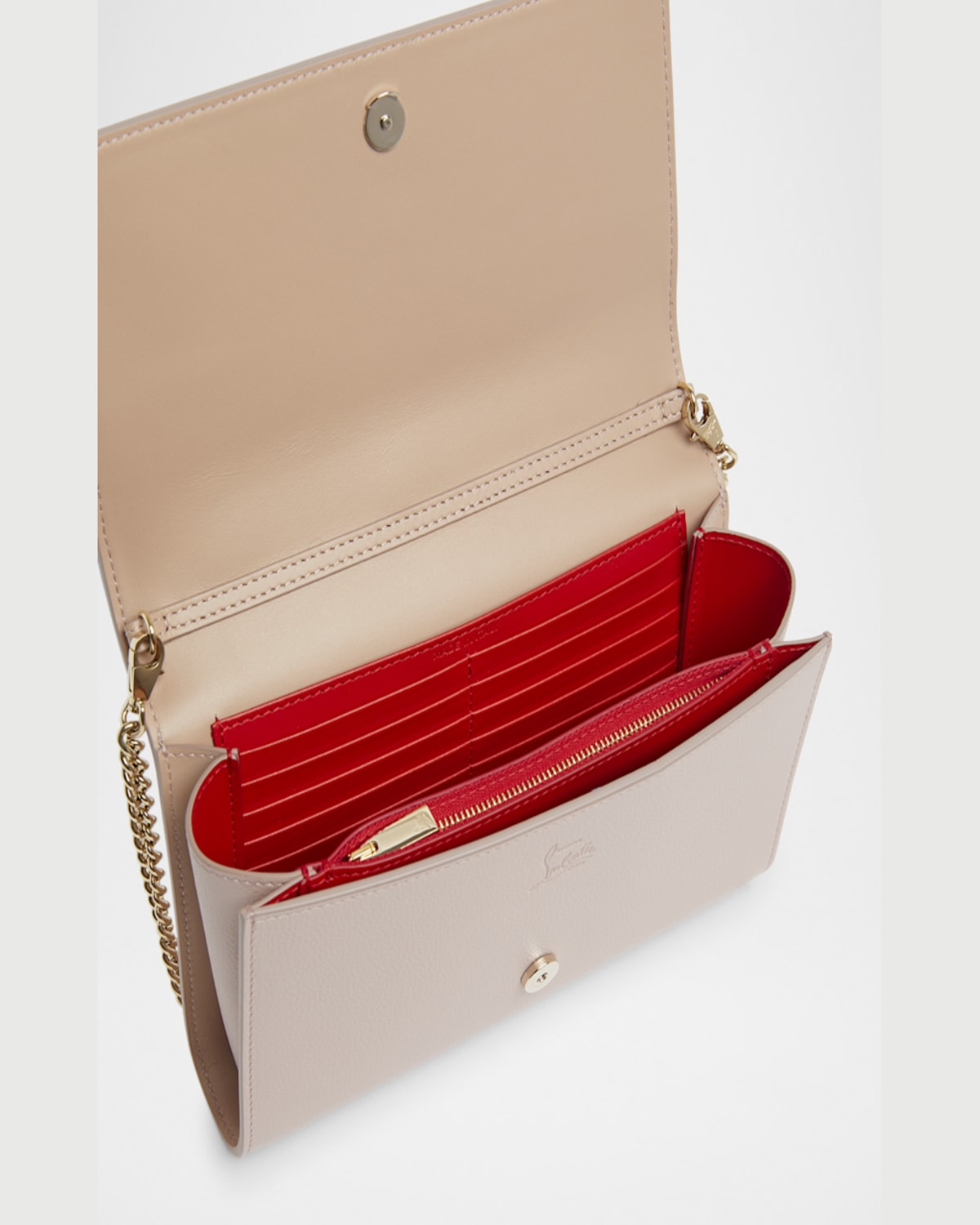 Christian Louboutin Paloma Clutch In Loubinthesky Leather In Vintage Rose