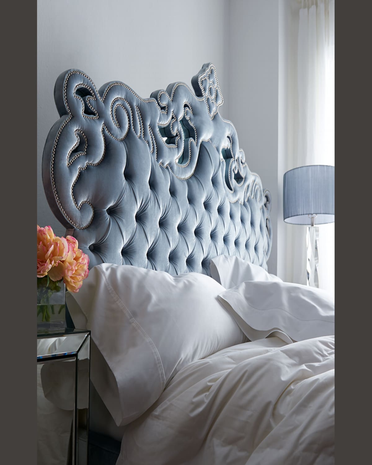 Haute House Julia Queen Tufted Bed In Light Blue