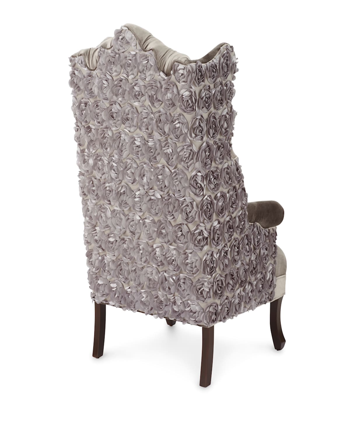 Shop Haute House Isabella Rosette Wingback Chair In Gray