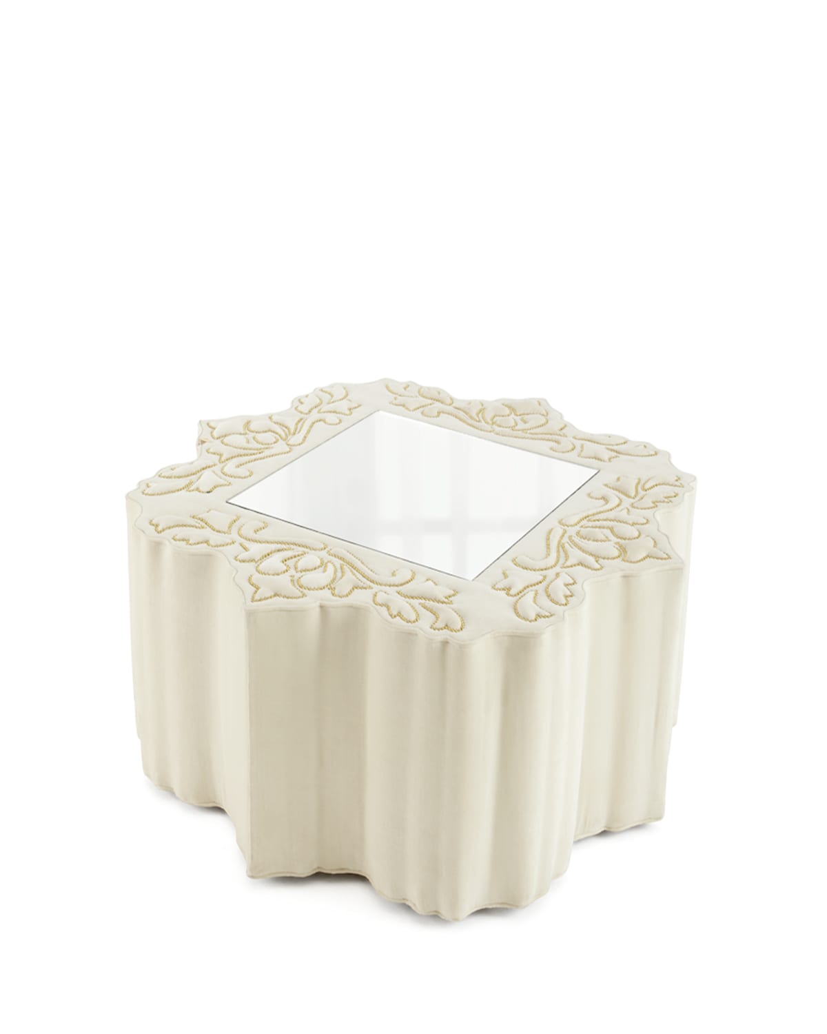 Haute House Frederique Swivel Ottoman In Ivory