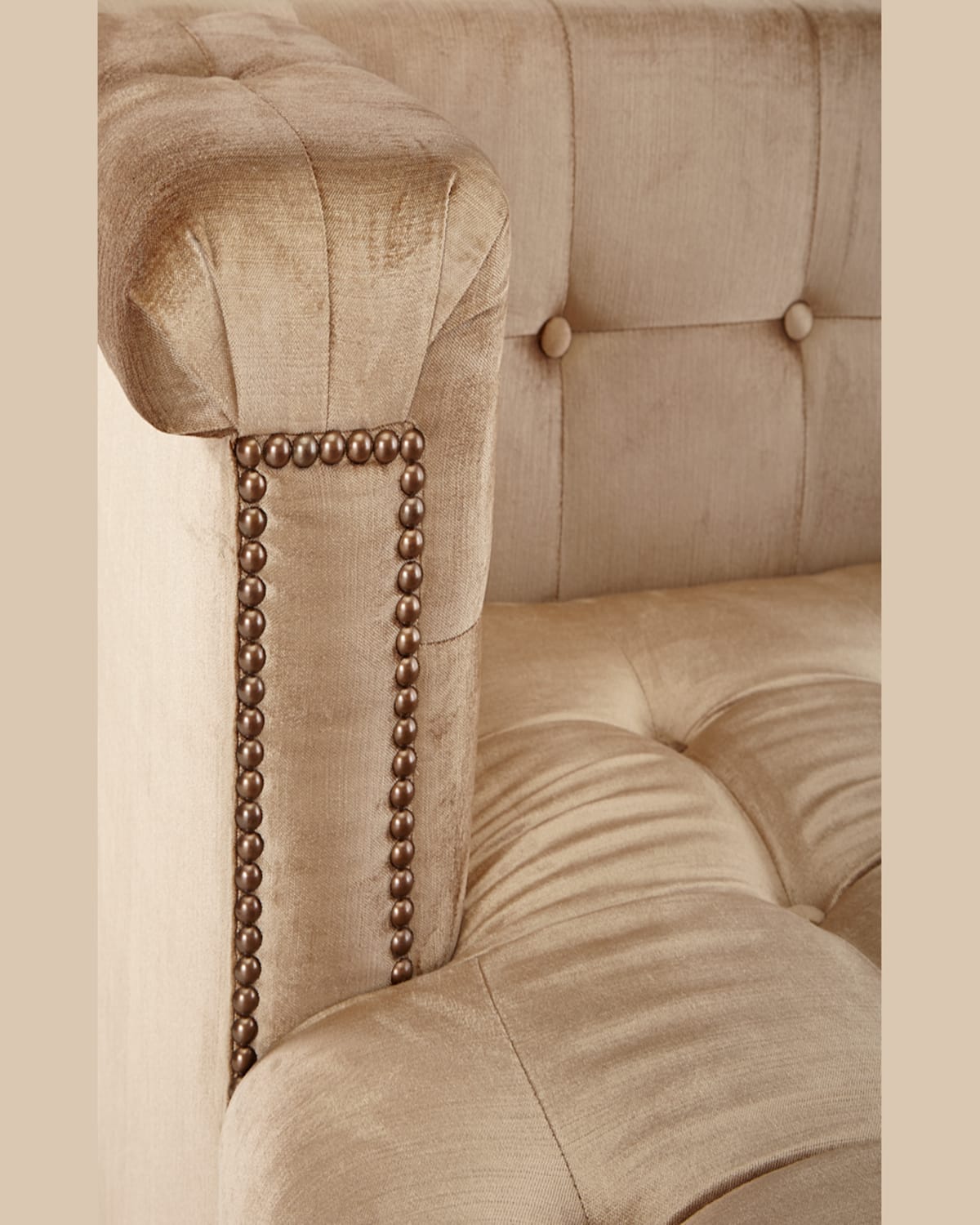 Haute House Majestic Tufted Wedge Chaise In Taupe