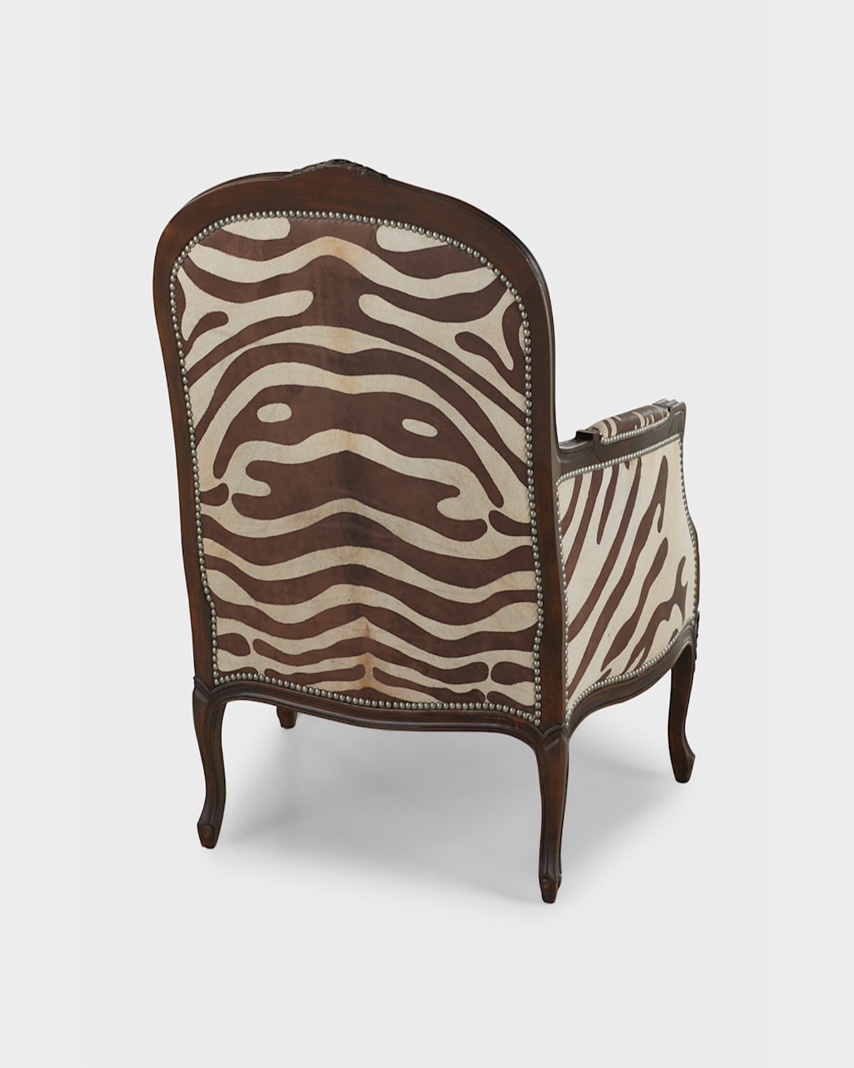 Massoud Titus Zebra-print Bergere Chair In Brown / Zebra