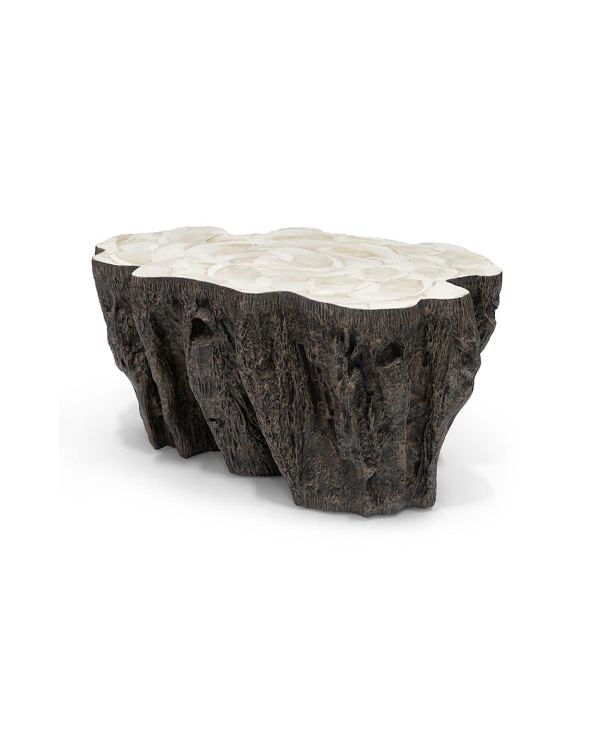 Palecek Ursula Fossilized Clam Coffee Table In Brown / Stone