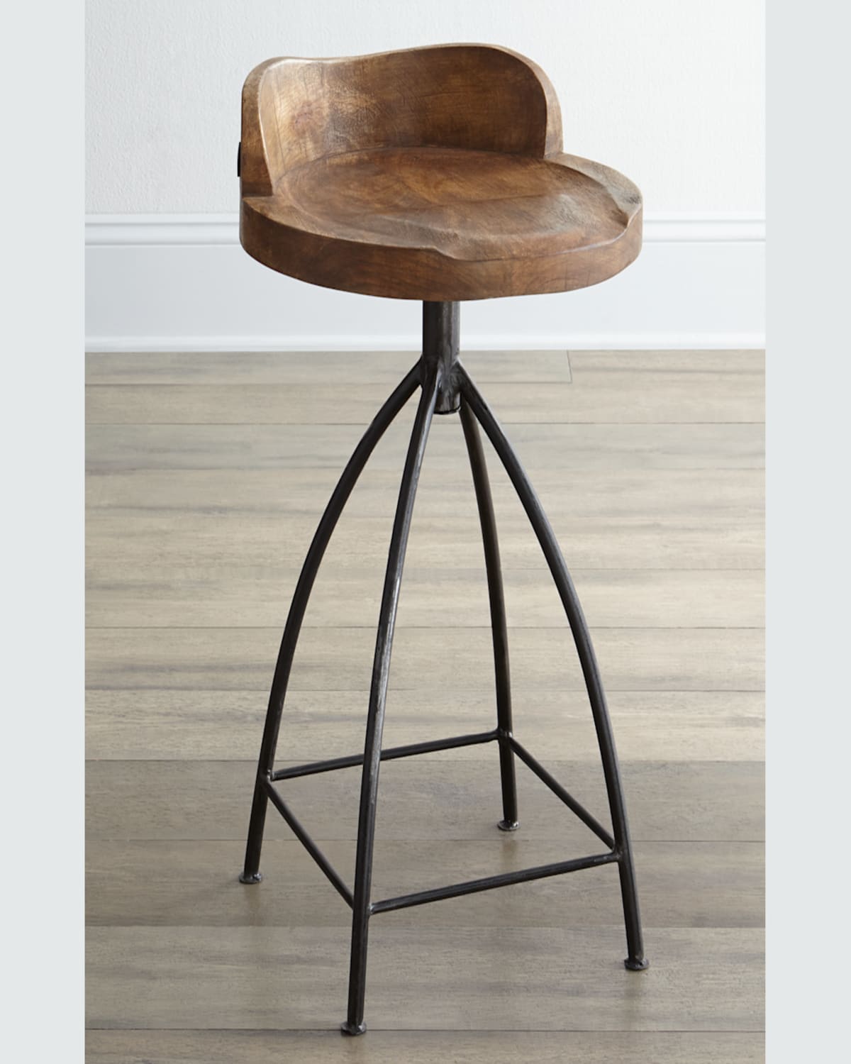 Arteriors Wood Swivel Counter Stool In Brown