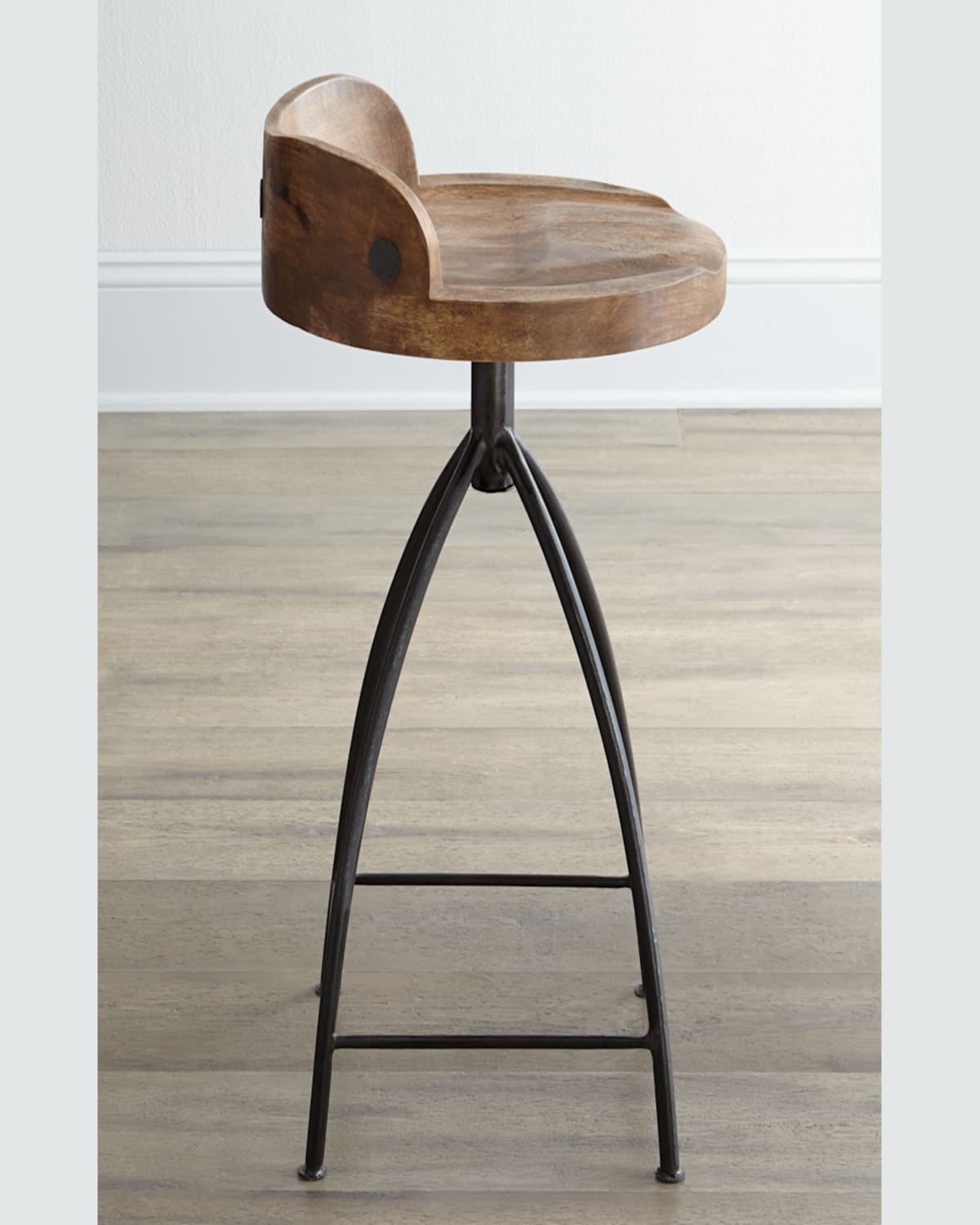 Arteriors Wood Swivel Counter Stool In Brown