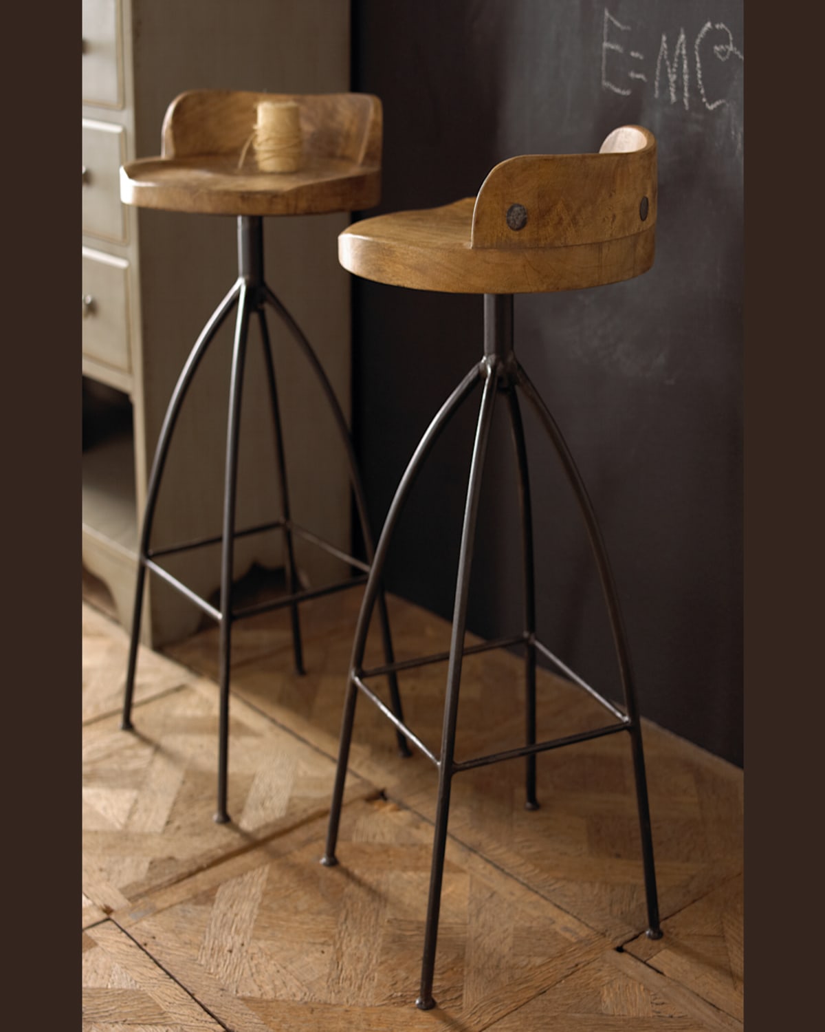 Arteriors Wood Swivel Counter Stool In Brown