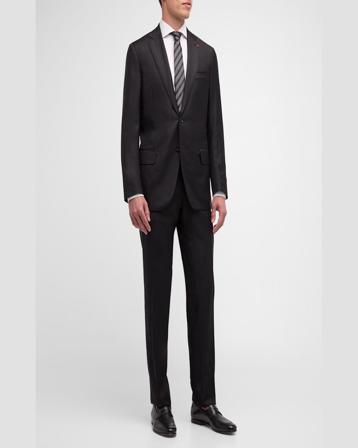Isaia New Sanita Basic Wool Two-button Suit In Gray