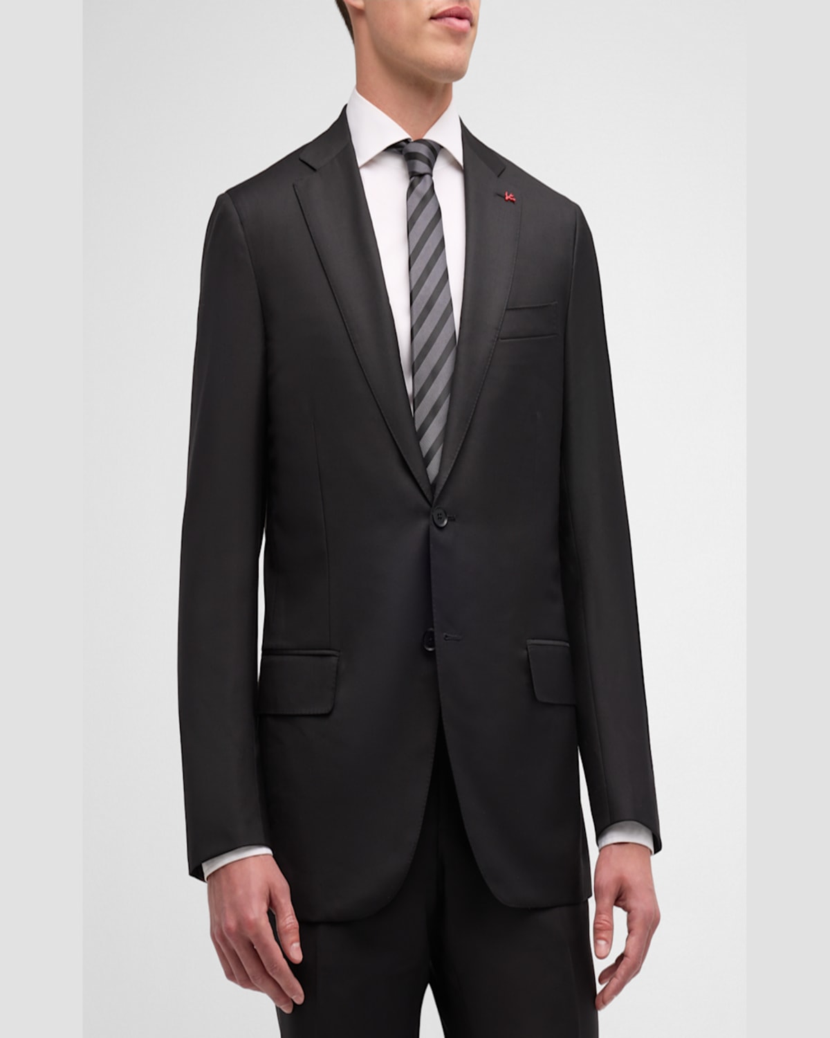 Isaia New Sanita Basic Wool Two-button Suit In Gray