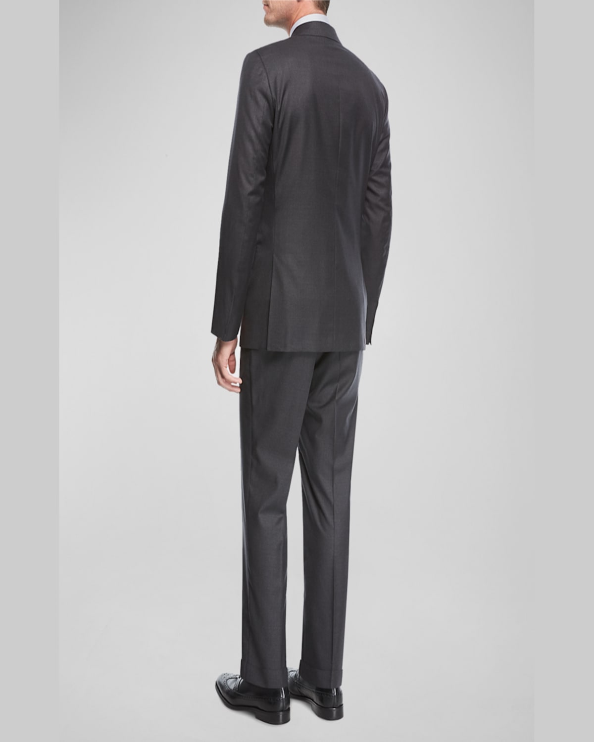 Isaia New Sanita Basic Wool Two-button Suit In Gray