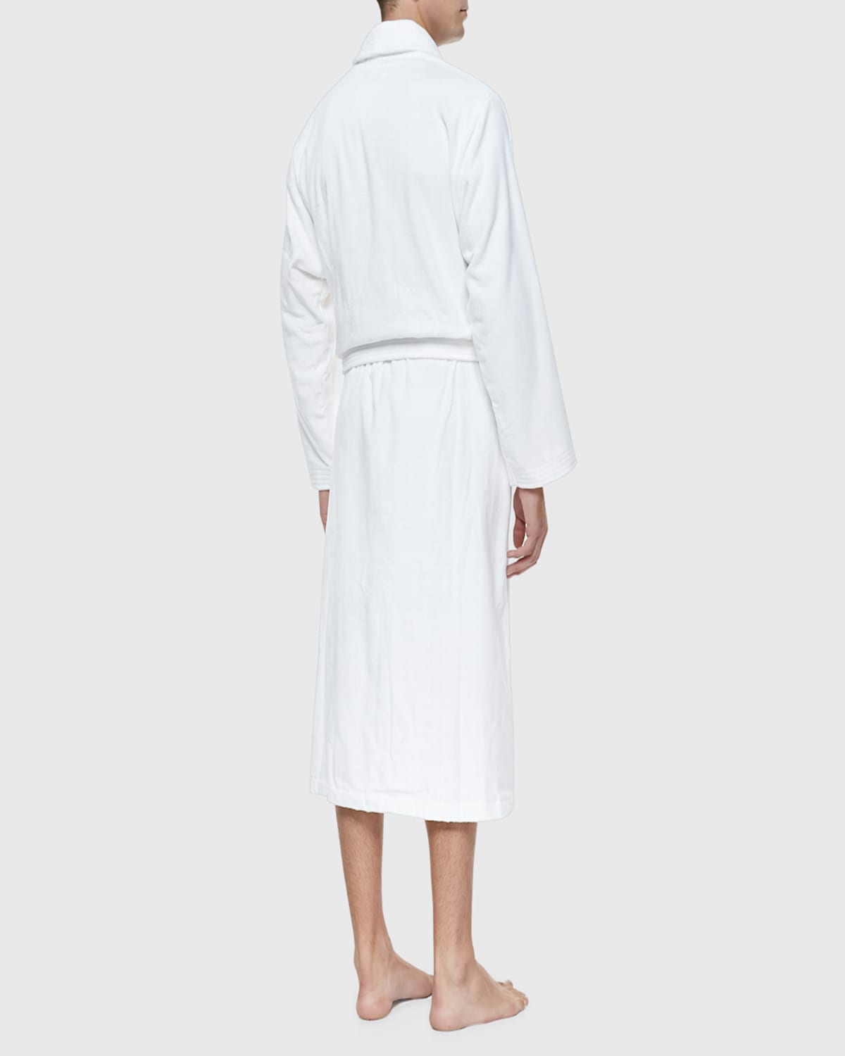 Derek Rose Terry Cloth Robe, White In White