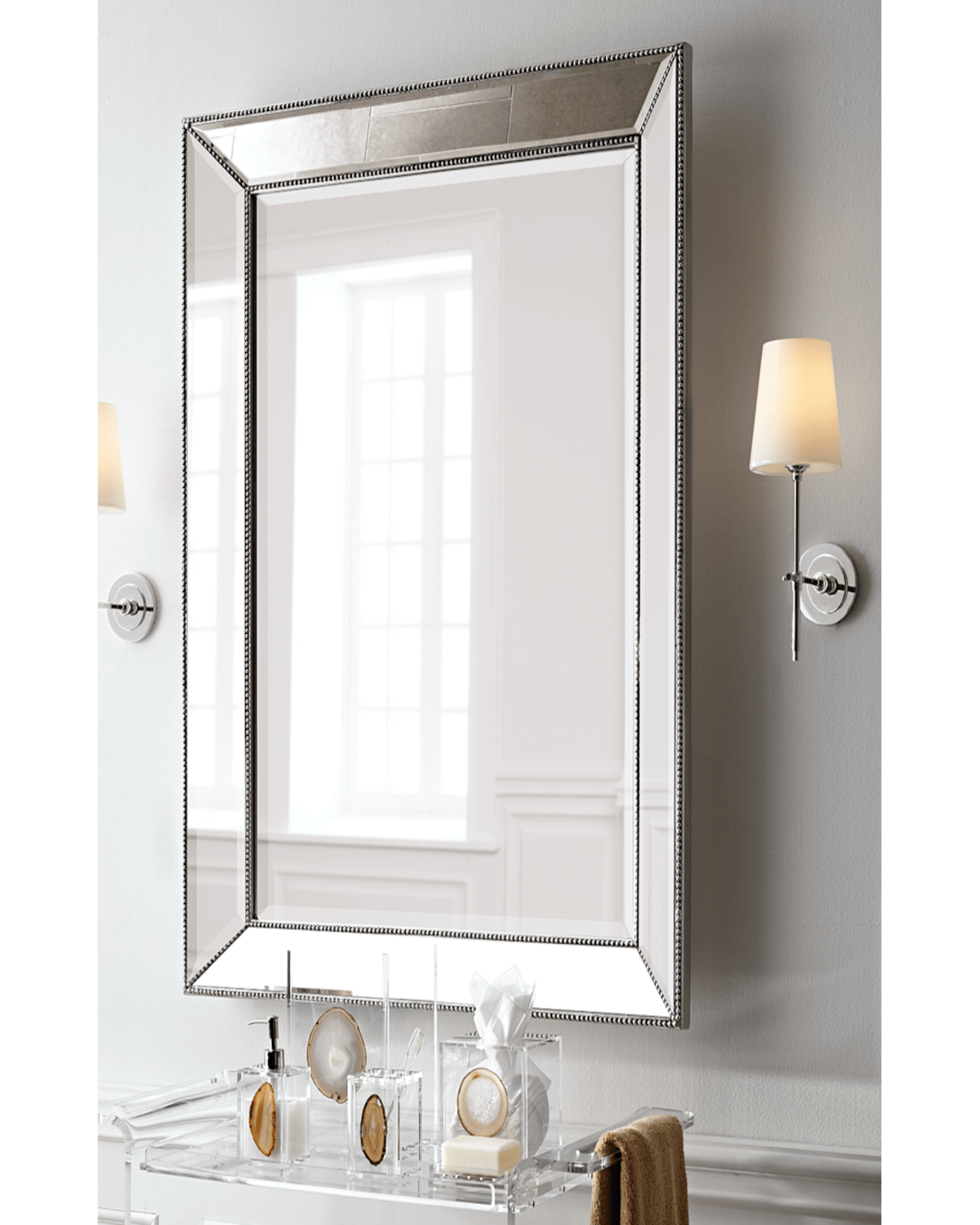 Shop Katherine Noble By Bmc Beaded Wall Mirror, 26"w In Silver