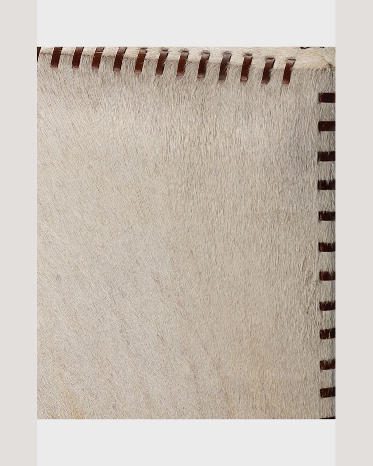 Jamie Young Large White Hairhide Ottoman
