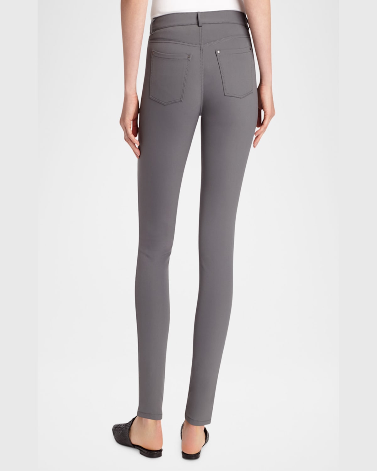 Lafayette 148 Mercer Acclaimed Stretch Mid-rise Skinny Jeans In Shale