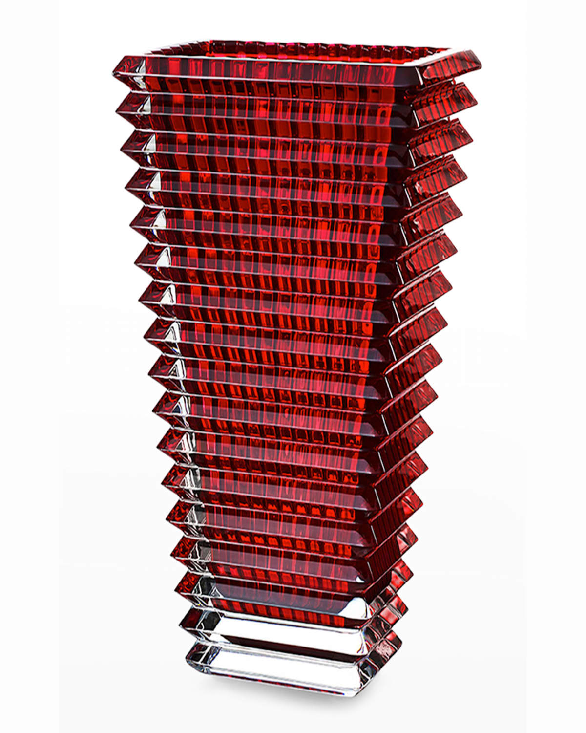 Baccarat Eye Tall Rectangular Vase - Red In Red