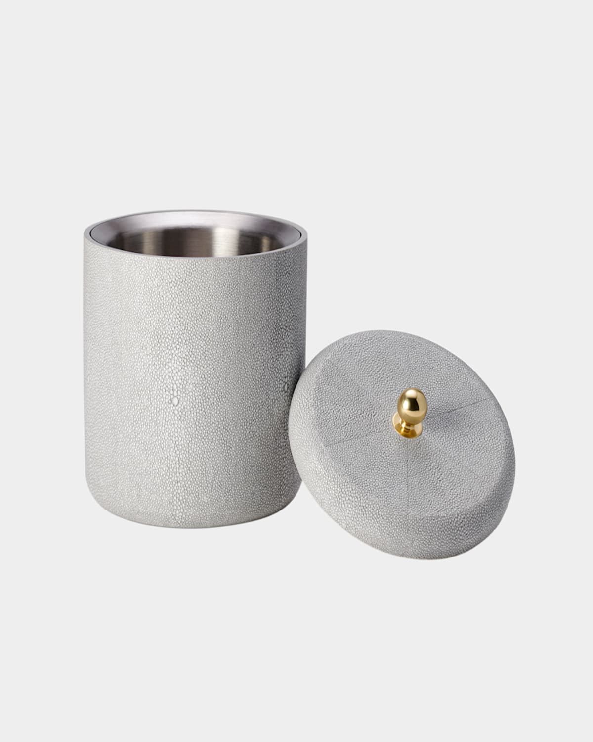 Aerin Shagreen Lidded Ice Bucket In Dove