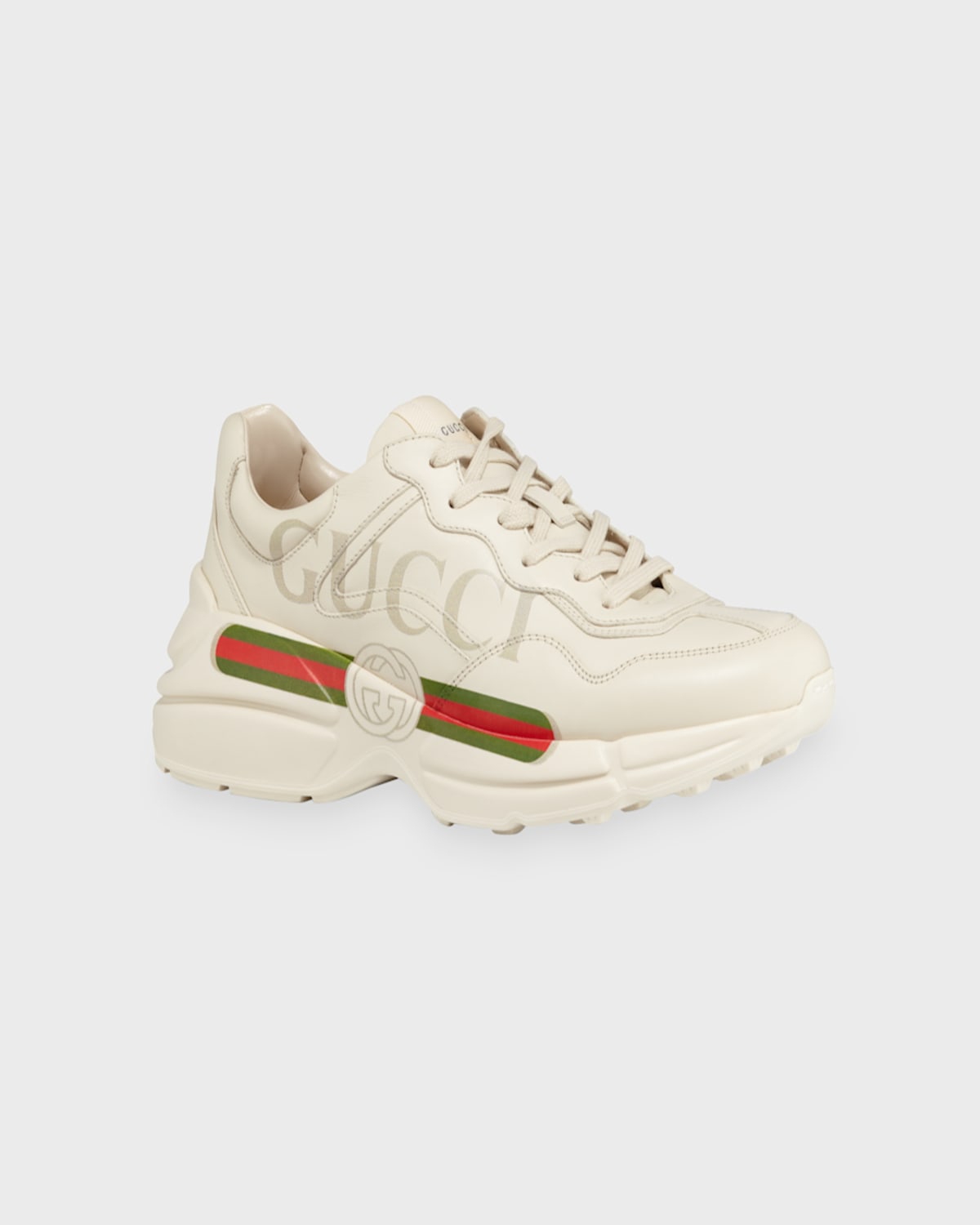 Gucci Men's Rhyton Retro Logo Sneakers In Ivory