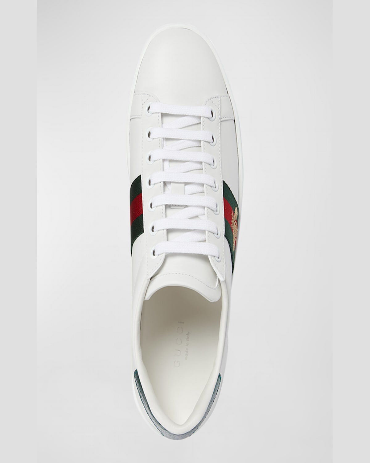 Shop Gucci New Ace Bee Sneakers In White