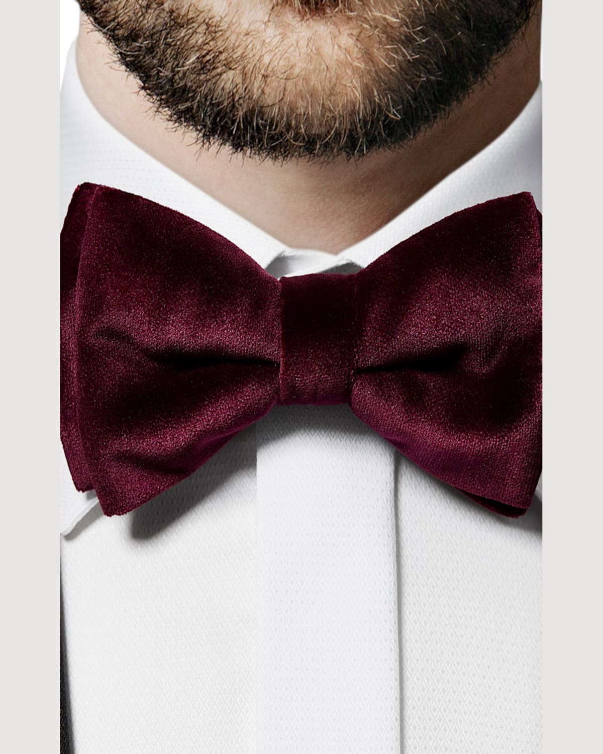 Eton Velvet Pre-tied Bow Tie In Dark Red
