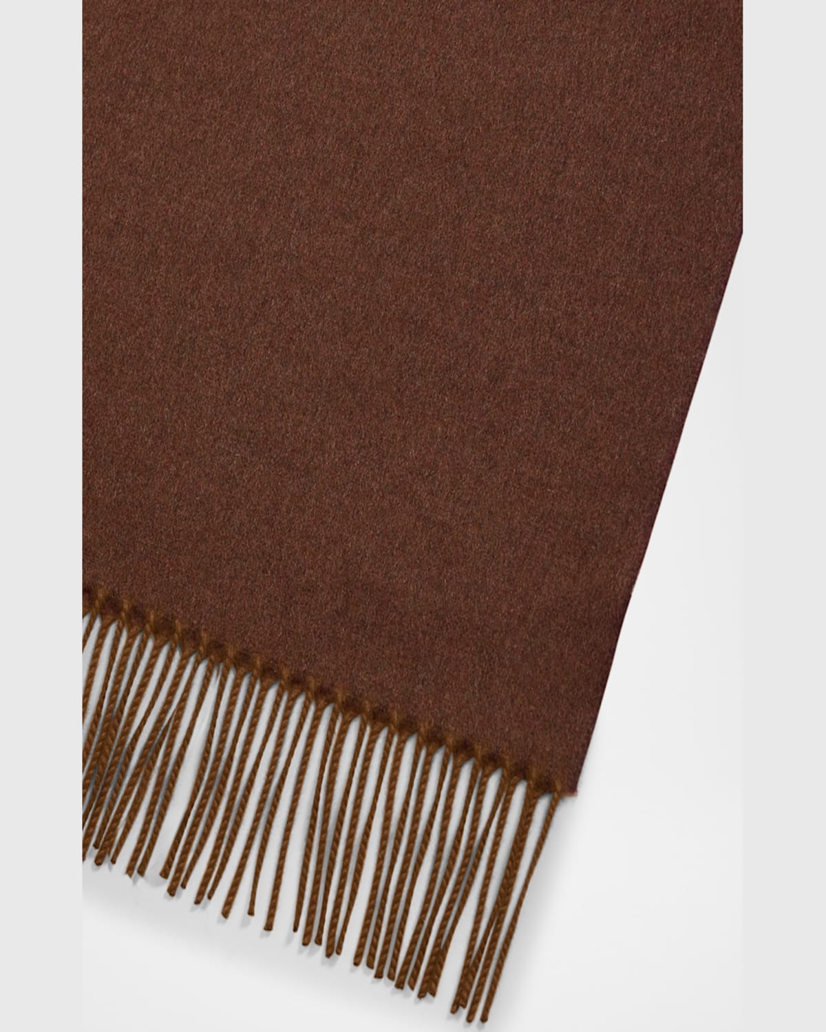 Loro Piana Cashmere Sciarpa Two-tone Fringe-trim Scarf In C04g Java Brown Mel Fig Purple Mel