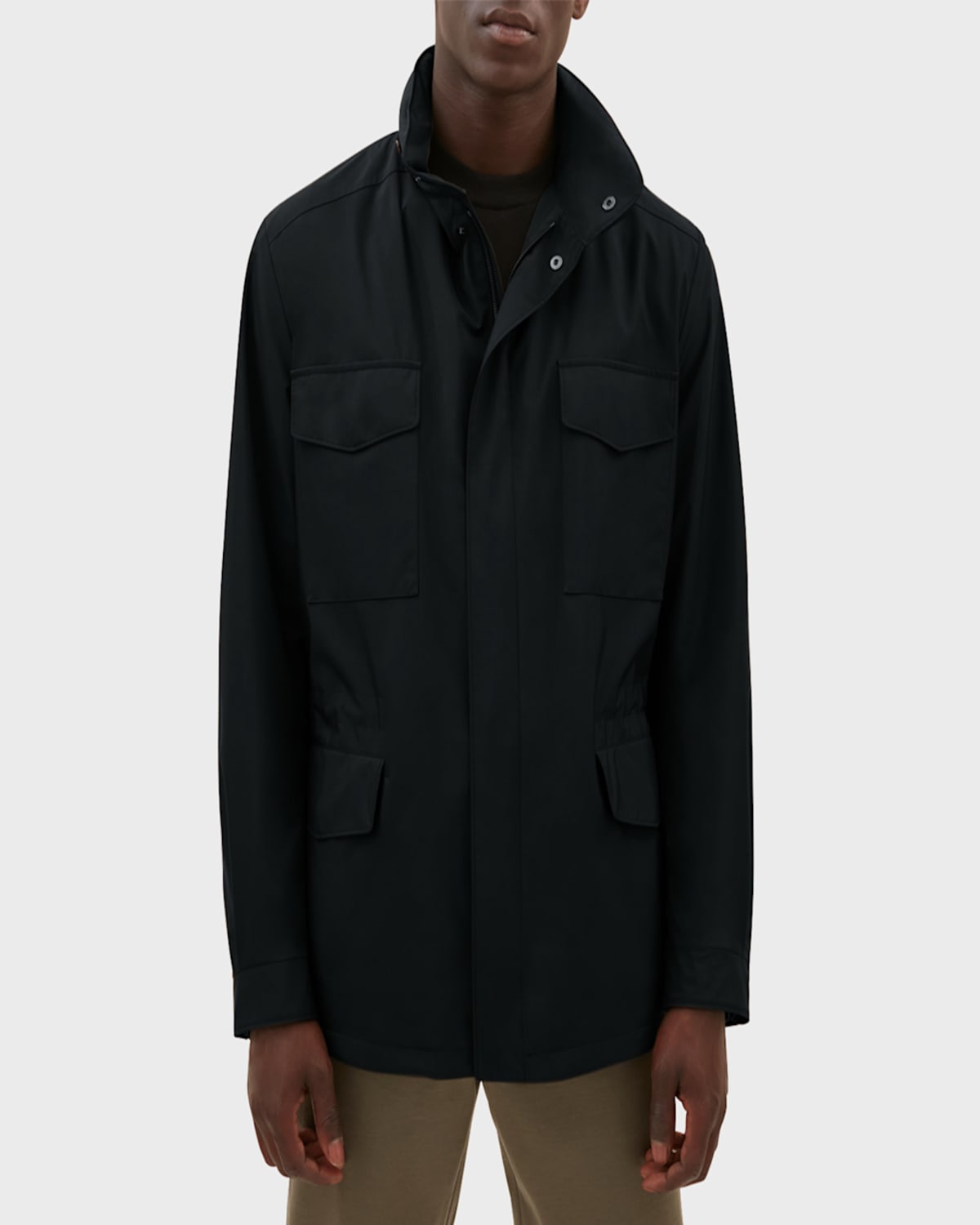 Loro Piana Linen And Silk-blend Field Jacket In Brown