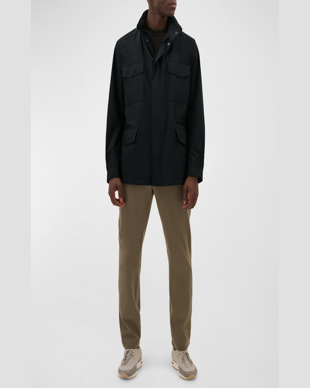 Loro Piana Linen And Silk-blend Field Jacket In Brown