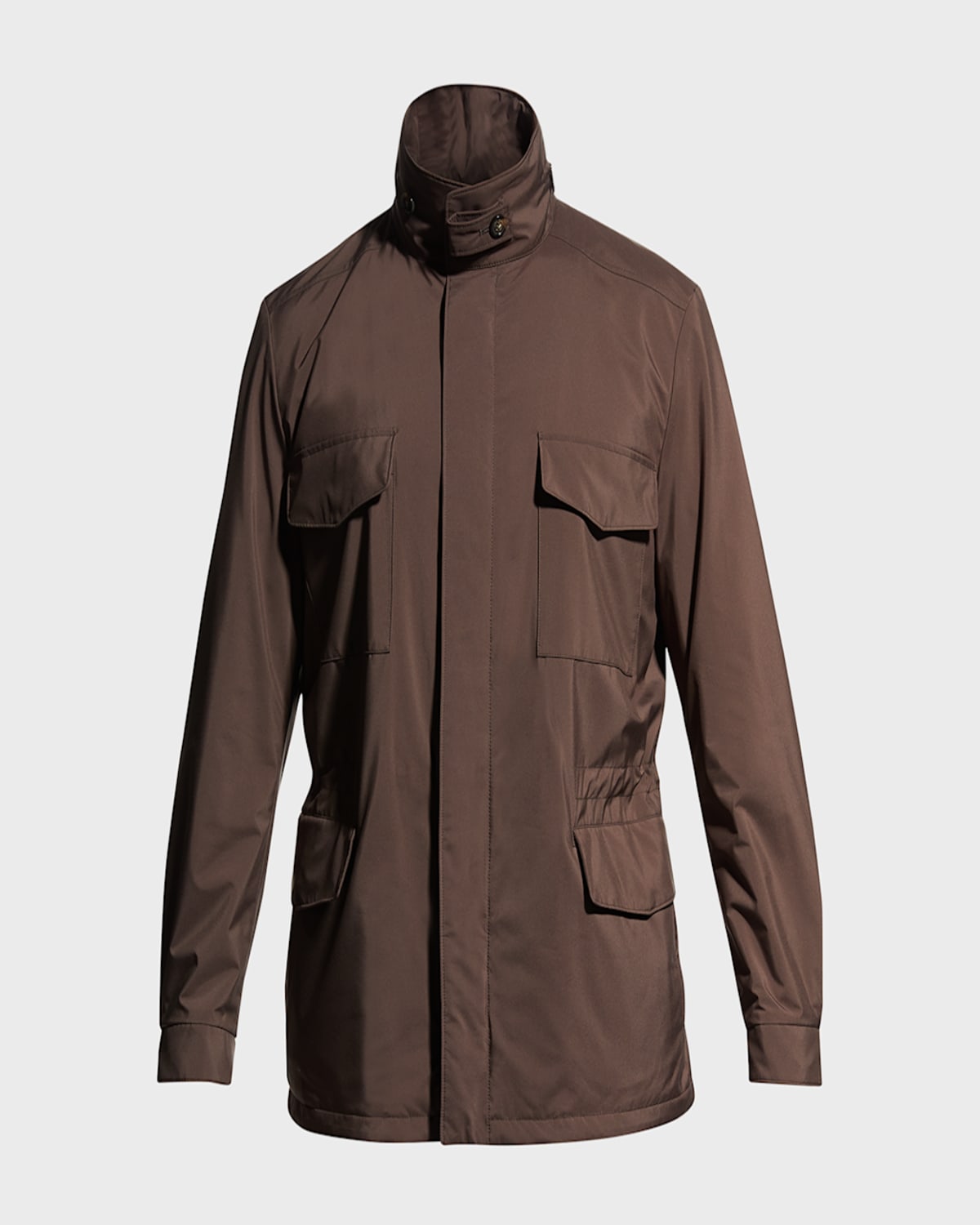 Loro Piana Linen And Silk-blend Field Jacket In Brown