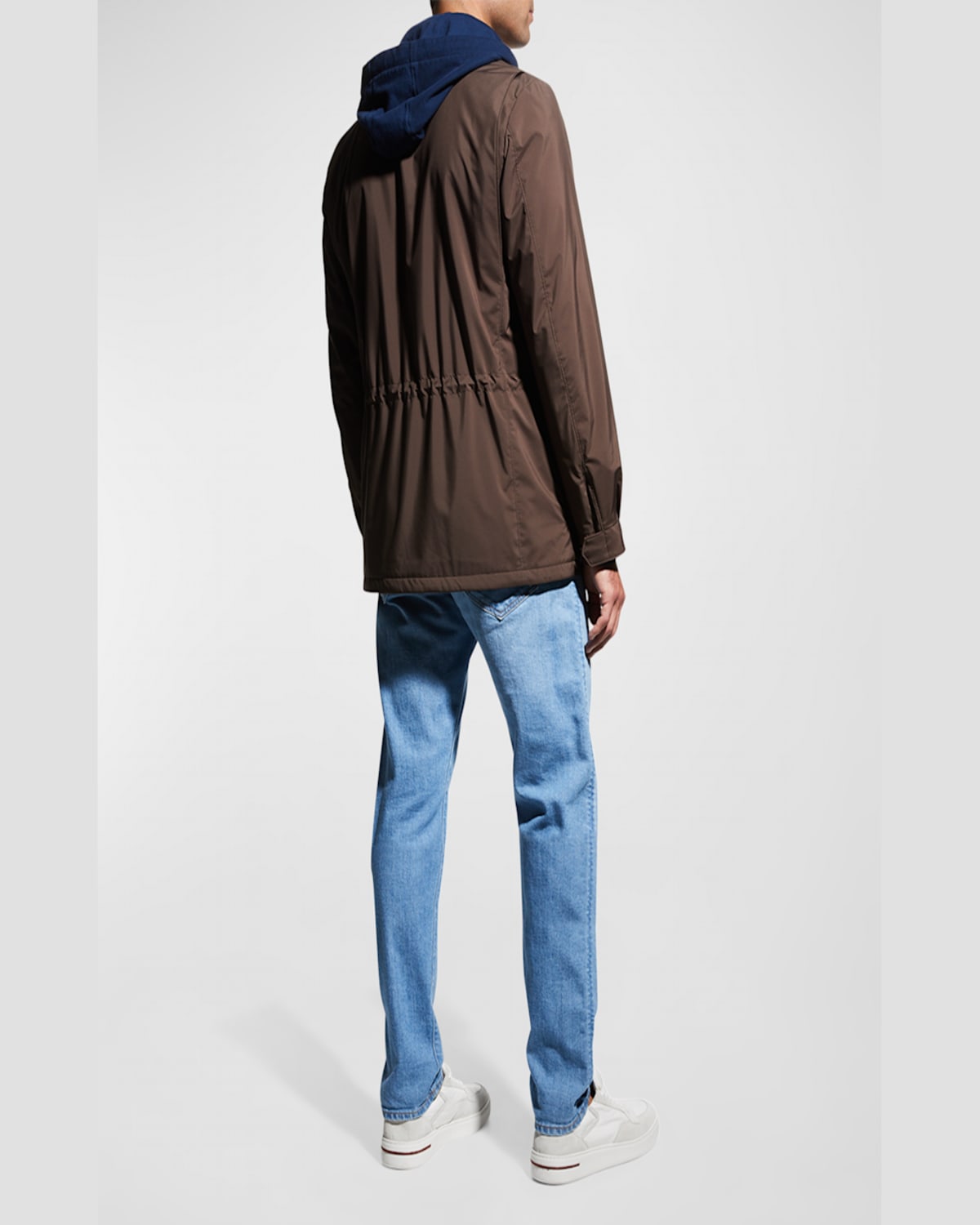Loro Piana Linen And Silk-blend Field Jacket In Brown