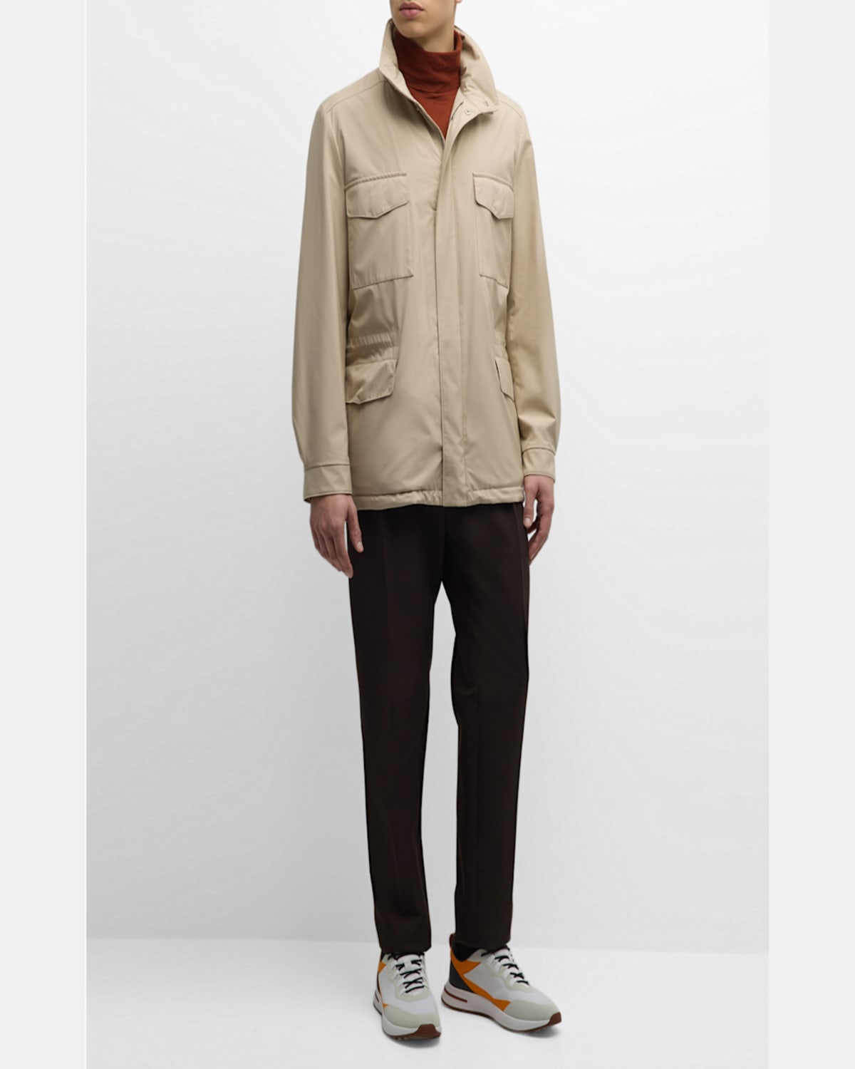 Loro Piana Linen And Silk-blend Field Jacket In Brown