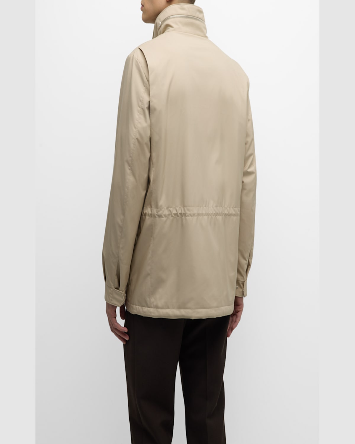 Loro Piana Linen And Silk-blend Field Jacket In Brown