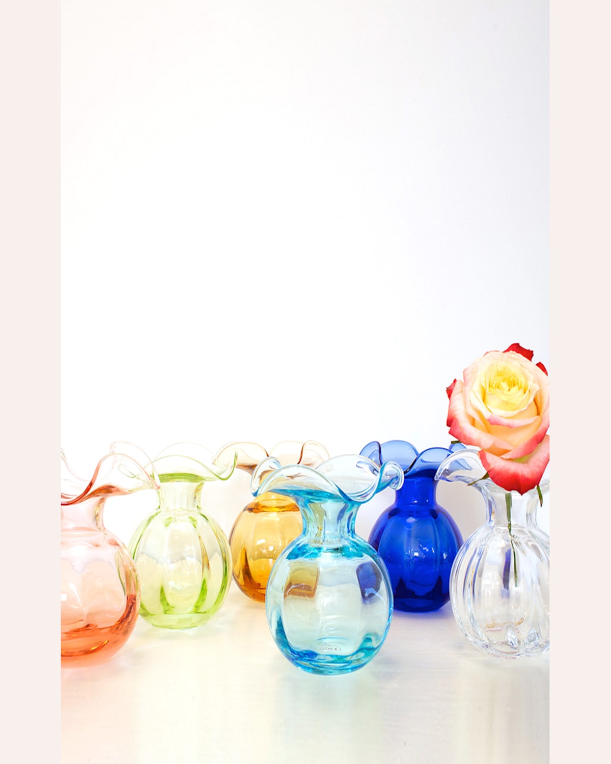 Vietri Hibiscus Glass Clear Bud Vase