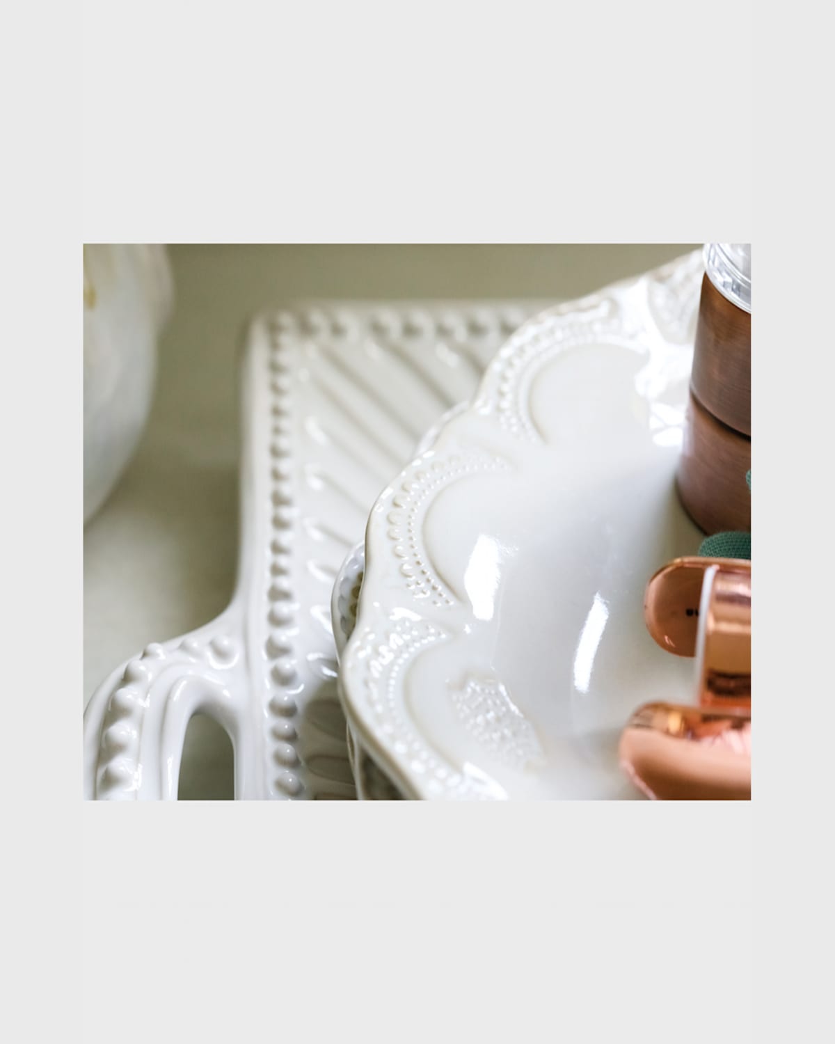 Vietri Incanto Stone Aqua Lace Dinner Plate