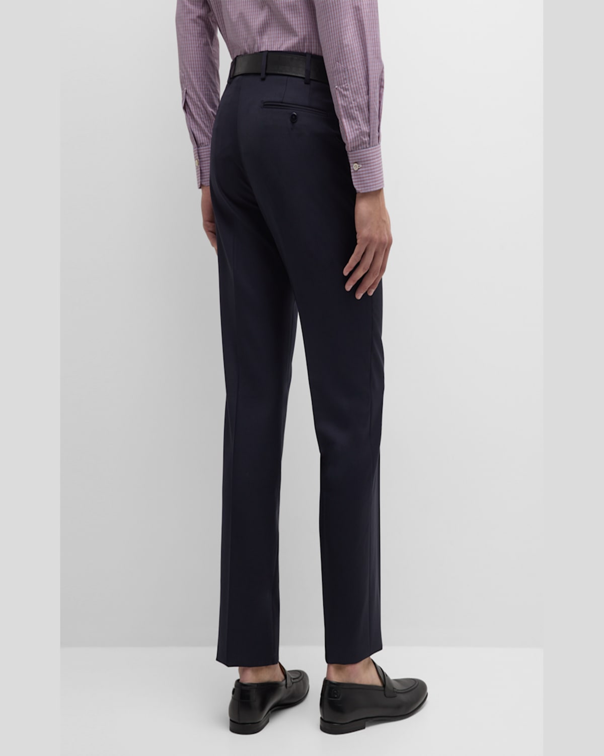 Zanella Devon Wool Straight Leg Pants In Blue