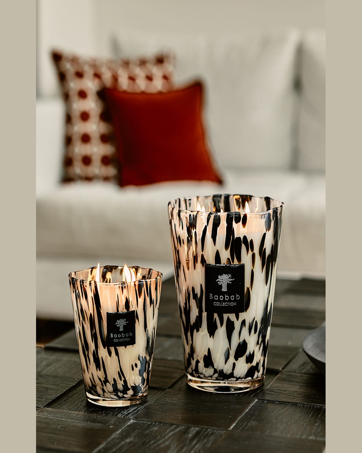 Baobab Collection Black Pearls Scented Candle, 9.4" In Black/white