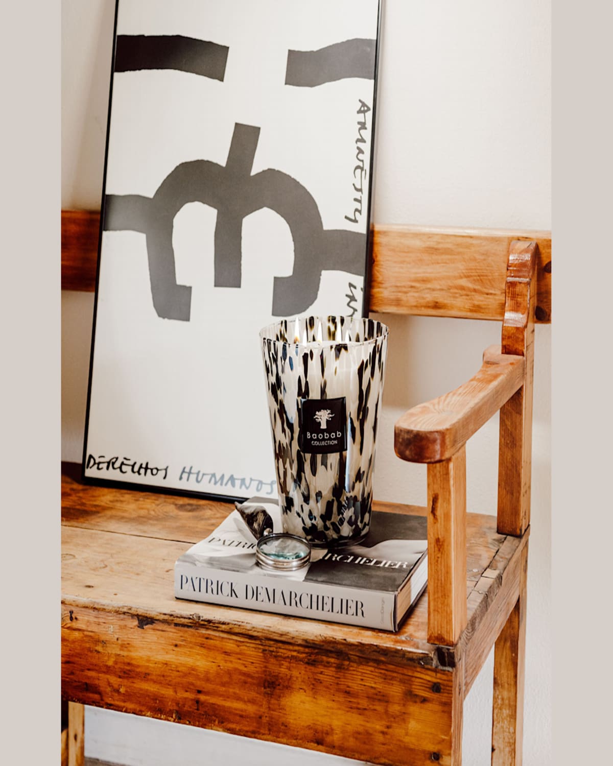Baobab Collection Black Pearls Scented Candle, 3.9" In Black/white