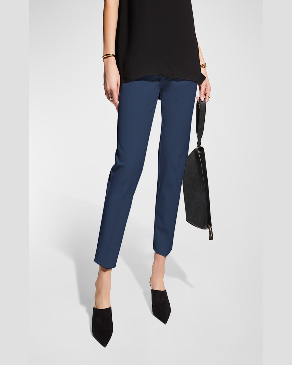 Lafayette 148 Jodhpur Cloth Cropped Pants In Ink
